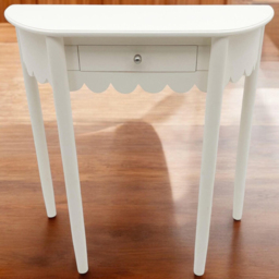 Acacia Home Cream White Single Drawer Console Table
