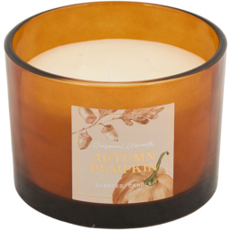 Pumpkin Wooden Lid 3 Wick Candle - thumbnail 2