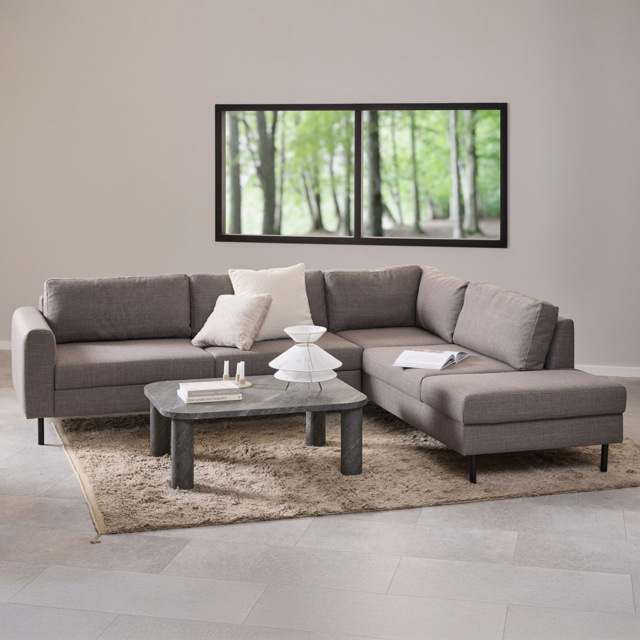 Florence Omaha Brown Fabric 6 Seater Right Hand Corner Sofa - image 1