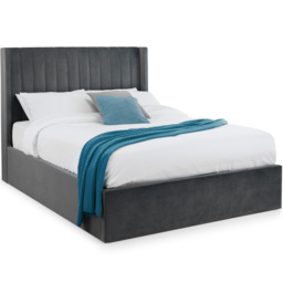 Julian Bowen Langham King Size Grey Storage Ottoman Bed - thumbnail 2
