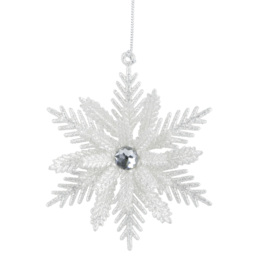 Frosted Fairytale Silver Snowflake Christmas Decoration