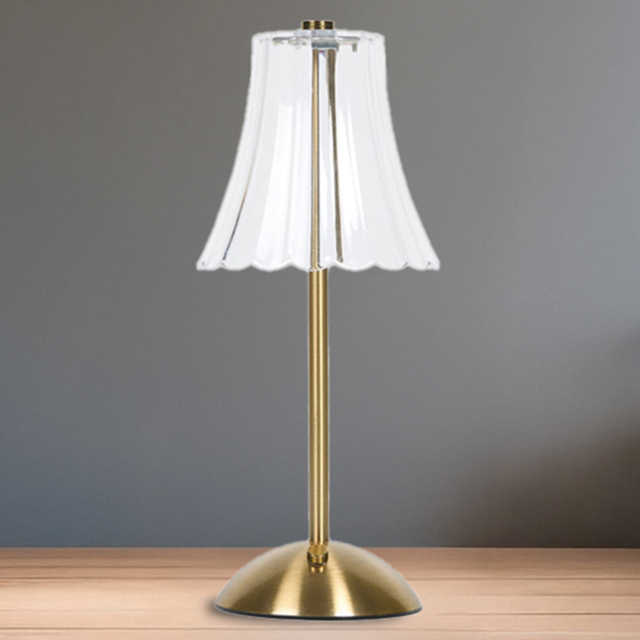 Ribbed Gold Touch Table Lamp - image 1