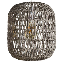 ValueLights Cabral Grey Rope Pendant Shade - thumbnail 1
