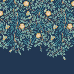 Origin Murals Cascading Rosehip Indigo Wall Mural - thumbnail 2
