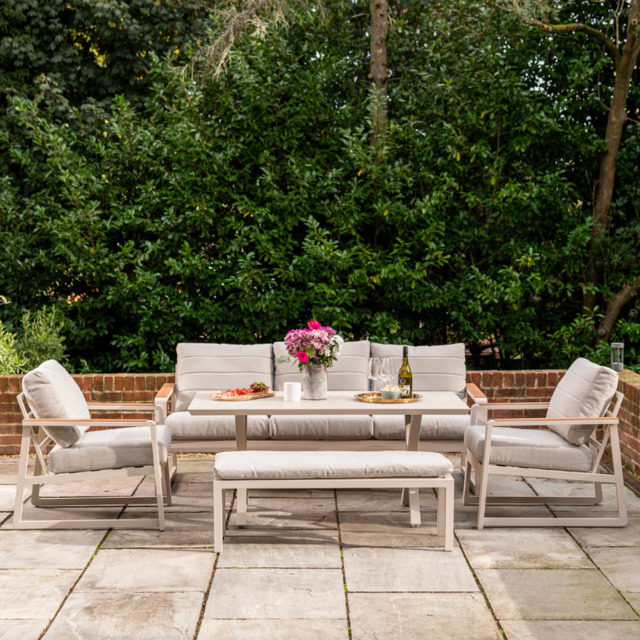 Garden Gear Seville 7 Seater Luxury Aluminium Garden Sofa Set - image 1