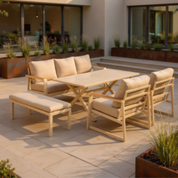 Garden Gear Seville 7 Seater Luxury Aluminium Garden Sofa Set - thumbnail 3