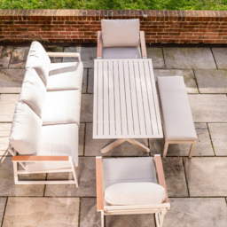 Garden Gear Seville 7 Seater Luxury Aluminium Garden Sofa Set - thumbnail 4