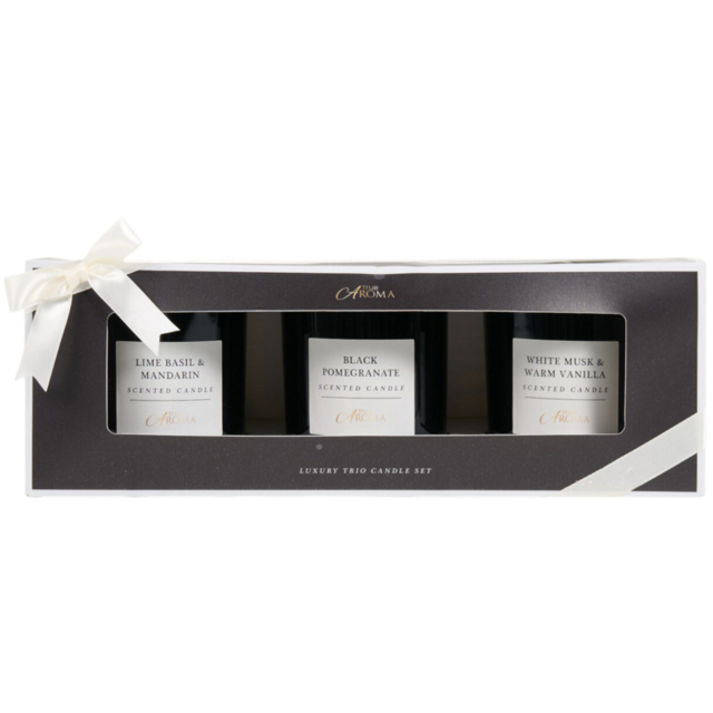 True Aroma Black Luxury Scented Candle Gift Set 3 Pack - image 1