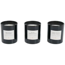 True Aroma Black Luxury Scented Candle Gift Set 3 Pack - thumbnail 2