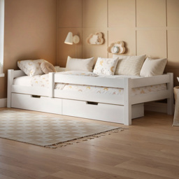 Flair Milo White Wooden 2 Drawer Single Bed Frame