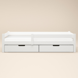 Flair Milo White Wooden 2 Drawer Single Bed Frame - thumbnail 3