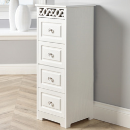 Home Source Whitehaven White 4 Drawer Chest of Drawers - thumbnail 1