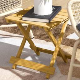 Outsunny Natural Wooden Foldable Outdoor Side Table