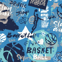 Origin Murals Graffiti Basketball Blue Wall Mural - thumbnail 2