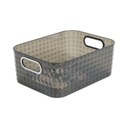 Diamond Storage Basket Grey and Clear Small - thumbnail 3