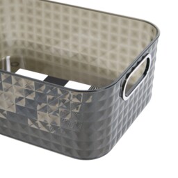 Diamond Storage Basket Grey and Clear Small - thumbnail 4