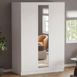 Vida Designs Denver White 3 Door Mirrored Wardrobe - thumbnail 1