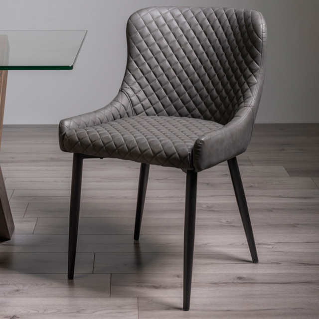 Bentley Designs Cezanne Dark Grey Velvet Dining Chair Set of 2 - image 1