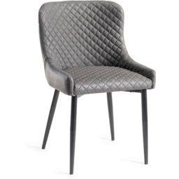 Bentley Designs Cezanne Dark Grey Velvet Dining Chair Set of 2 - thumbnail 2
