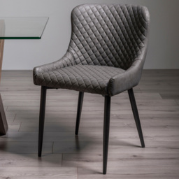 Bentley Designs Cezanne Dark Grey Velvet Dining Chair Set of 2 - thumbnail 1