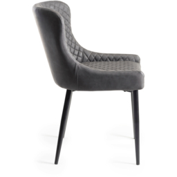 Bentley Designs Cezanne Dark Grey Velvet Dining Chair Set of 2 - thumbnail 4