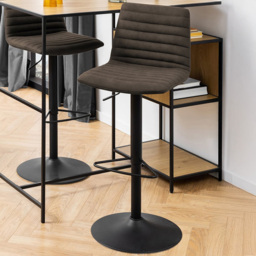 Florence Kimmy Grey Fabric Bar Stool Set of 2