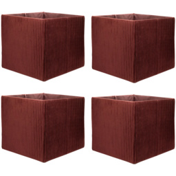 Homebase Pleated Burgundy Cube Storage Insert 4 Pack