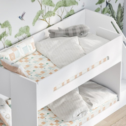 Flair Deimo Single White Low Bunk Bed with Staircase - thumbnail 2