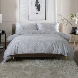 The Lyndon Company Petite Fleure Grey King Size Duvet Set - thumbnail 1
