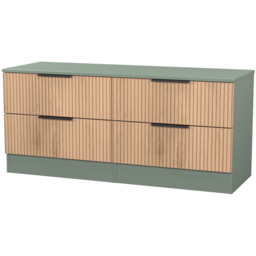 Crowndale Java Slatt Effect and Reed Green 4 Drawer TV Unit - thumbnail 4