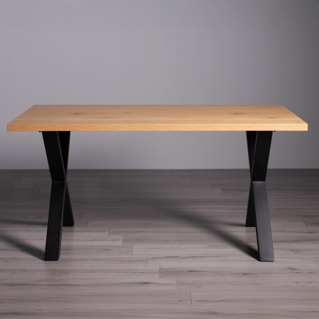 Bentley Designs Ramsay 6 Seater Rustic Oak Melamine Dining Table with X Shape Legs - image 1