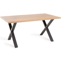 Bentley Designs Ramsay 6 Seater Rustic Oak Melamine Dining Table with X Shape Legs - thumbnail 2