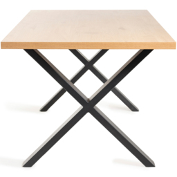 Bentley Designs Ramsay 6 Seater Rustic Oak Melamine Dining Table with X Shape Legs - thumbnail 4