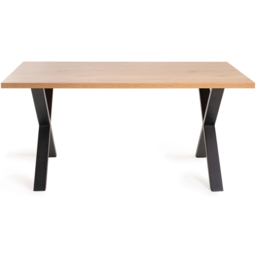 Bentley Designs Ramsay 6 Seater Rustic Oak Melamine Dining Table with X Shape Legs - thumbnail 3