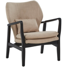 Premier Housewares Stockholm Beige and Black Wooden Frame Chair - thumbnail 2