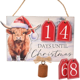 The Seasonal Gift Co. Highland Cow Countdown to Christmas Plaque - thumbnail 2