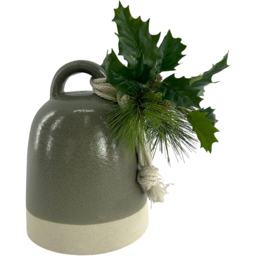 Mistletoe Cottage Sage Green Ceramic Christmas Bell - thumbnail 2