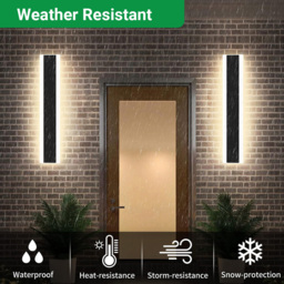 Ener-J 60 x 8cm Acrylic Black Warm White Outdoor Wall Light - thumbnail 4