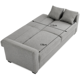 Home Detail Fallon Small Double Sleeper Grey Sofa Bed with Storage - thumbnail 3