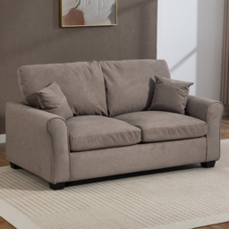 Artemis Home Lewiston 2 Seater Brown Fabric Sofa Bed