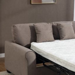 Artemis Home Lewiston 2 Seater Brown Fabric Sofa Bed - thumbnail 3