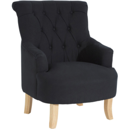 Premier Housewares Hampstead Black Cotton Fabric Armchair - thumbnail 2