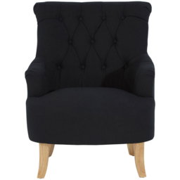 Premier Housewares Hampstead Black Cotton Fabric Armchair - thumbnail 3