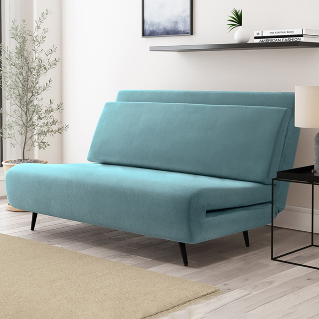 Loft24 Mallory 2 Seater Petrol Linen Sofa Bed - image 1