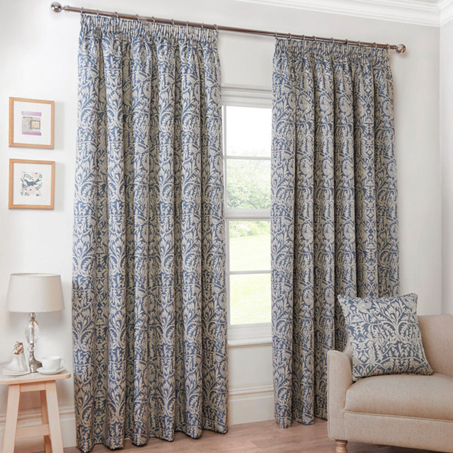 Elmsley Navy Pencil Pleat Curtain 229cm - image 1
