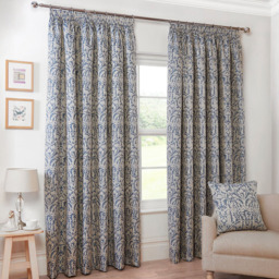 Elmsley Navy Pencil Pleat Curtain 229cm