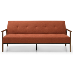 Bradley 3 Seater Burnt Orange Sofa Bed - thumbnail 2