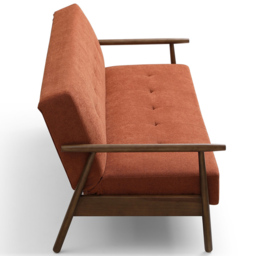 Bradley 3 Seater Burnt Orange Sofa Bed - thumbnail 4