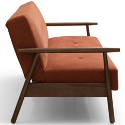 Bradley 3 Seater Burnt Orange Sofa Bed - thumbnail 3