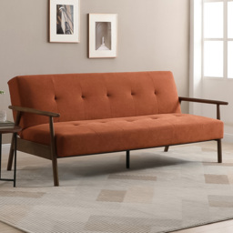 Bradley 3 Seater Burnt Orange Sofa Bed